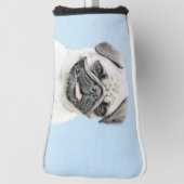 Pug schilderen - Kute Original Dog Art Golfheadcover (Draai 90)