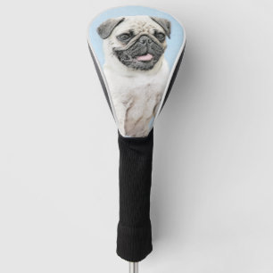 Pug schilderen - Kute Original Dog Art Golfheadcover