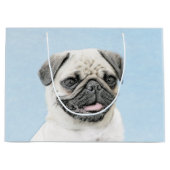 Pug schilderen - Kute Original Dog Art Groot Cadeauzakje (Voorkant)