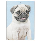 Pug schilderen - Kute Original Dog Art Klembord (Achterkant)