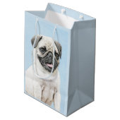Pug schilderen - Kute Original Dog Art Medium Cadeauzakje (Achterkant Gekanteld)
