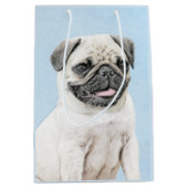 Pug schilderen - Kute Original Dog Art Medium Cadeauzakje (Voorkant)