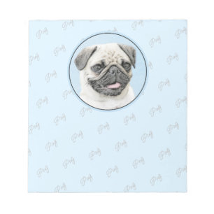 Pug schilderen - Kute Original Dog Art Notitieblok