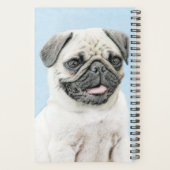 Pug schilderen - Kute Original Dog Art Planner (Achterkant)