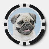 Pug schilderen - Kute Original Dog Art Poker Chips (Voorkant)