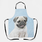 Pug schilderen - Kute Original Dog Art Schort (Voorkant)