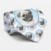 Pug schilderen - Kute Original Dog Art Stropdas (Opgerold)
