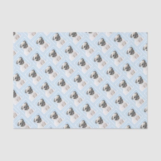 Pug schilderen - Kute Original Dog Art Tissuepapier (Voorkant)