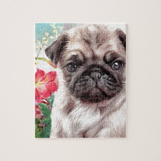 Pug schilderen legpuzzel (Verticaal)