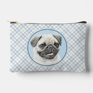Pug Schilderij Fawn Zilver Schattige Originele Pet Etui