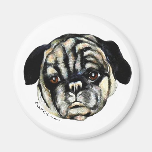 Pug schilderij op canvas Magneet (Voorkant)