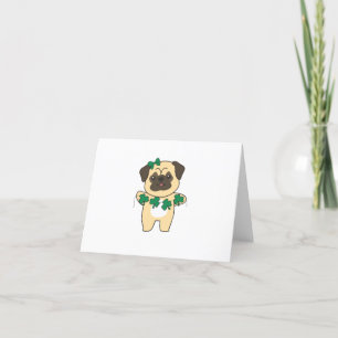 Pug Shamrocks schildert dieren voor geluk Bedankkaart