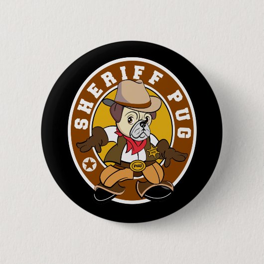 Pug Sheriff Button (Voorkant)