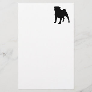 pug silhouet briefpapier