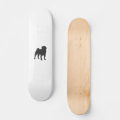 Pug silhouet - Kies achtergrondkleur Skateboard (Voorkant)