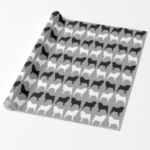 Pug Silhouet Patroon Cadeaupapier