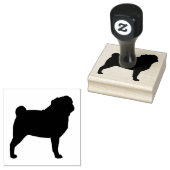 Pug Silhouette Rubberstempel (Gestempeld)