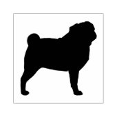 Pug Silhouette Rubberstempel (Afrduk)