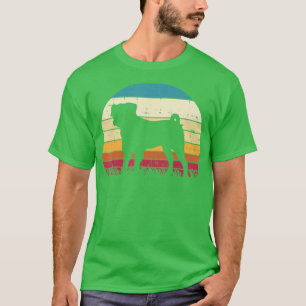 Pug Silhouette Sunset Retro Animal Pet Hondenliefh T-shirt