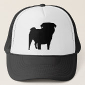 Pug Silhouette Trucker Pet (Voorkant)