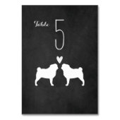Pug Silhouettes Chalkboard stijl bruiloft Kaart (Voorkant)