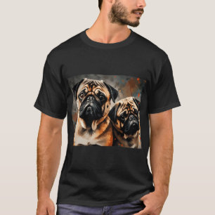 Pug Snacktijd - Pugs in Love Digitale Olie Schilde T-shirt