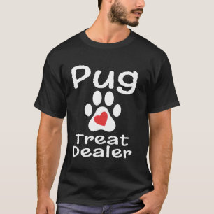 Pug Snoepjes Dealer Pootafdruk Hart Hond Liefhebbe T-shirt