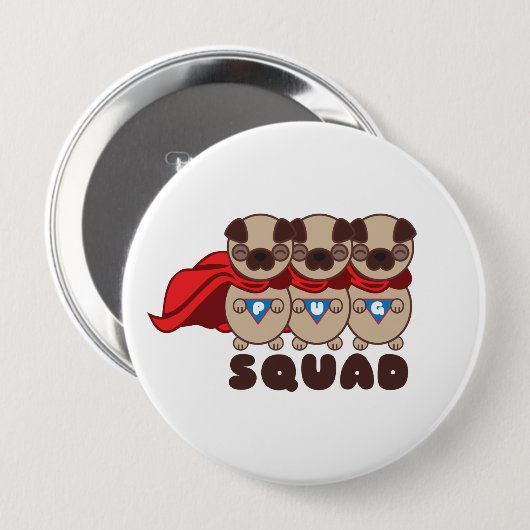 Pug Squad Round Button (Voorkant /achterkant)