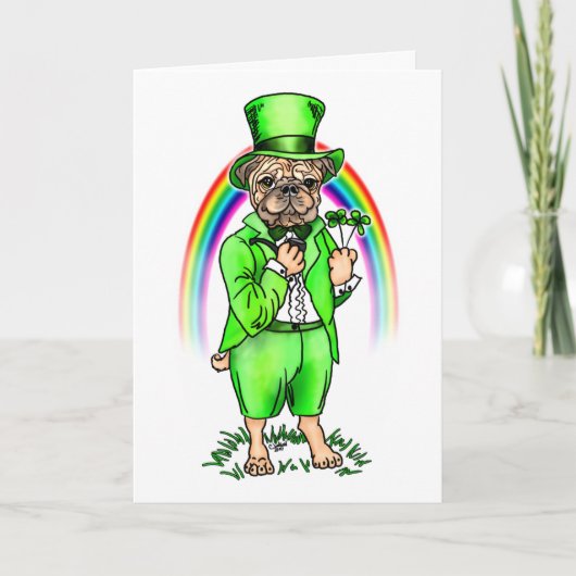 Pug St Patrick's Day Kaart (Voorkant)