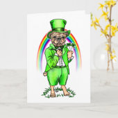 Pug St Patrick's Day Kaart (Gele Bloem)