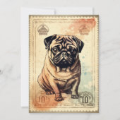 Pug Stamp Art Feestdagenkaart (Voorkant)