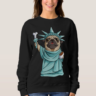Pug Statue of Liberty 4th of July Men Women Dog Trui