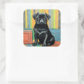 Pug sticker 3 "by3" mat of glanzend 6 stuk (Tas)