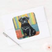 Pug sticker 3 "by3" mat of glanzend 6 stuk (Envelop)