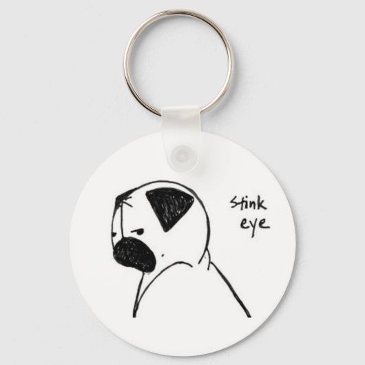 Pug Stink Eye Sleutelhanger (Voorkant)