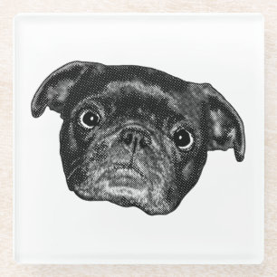 Pug Stippen Tafel Charme Glazen Onderzetter