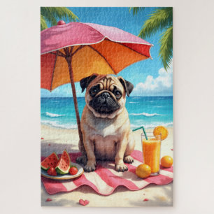 Pug Strand Ontspanningsscène Legpuzzel
