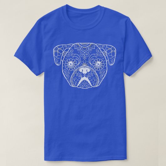 Pug Sugar Skull Day of the Dead Pug Hondenliefhebb T-shirt (Design voorkant)