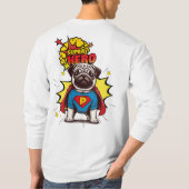 Pug Super Hero T-shirt (Achterkant)