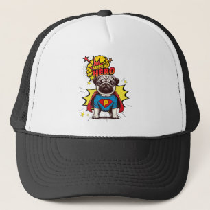 Pug Super Hero Trucker Pet