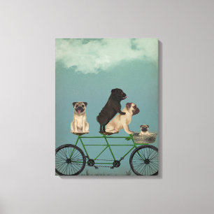 Pug Tandem Canvas Afdruk
