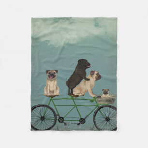 Pug Tandem Fleece Deken