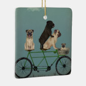Pug Tandem Keramisch Ornament (Rechts)