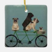 Pug Tandem Keramisch Ornament (Voorkant)