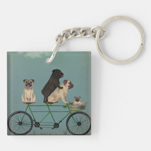 Pug Tandem Sleutelhanger (Achterkant)