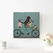 Pug Tandem Vierkante Klok (Huis)