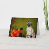 Pug Thanksgiving Kaart (Voorkant)