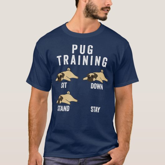 Pug Training Dog T-shirt (Voorkant)
