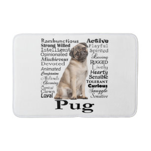 Pug Traits Bath Mat