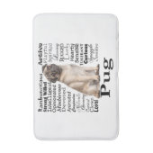Pug Traits Bath Mat (Voorkant Verticaal)